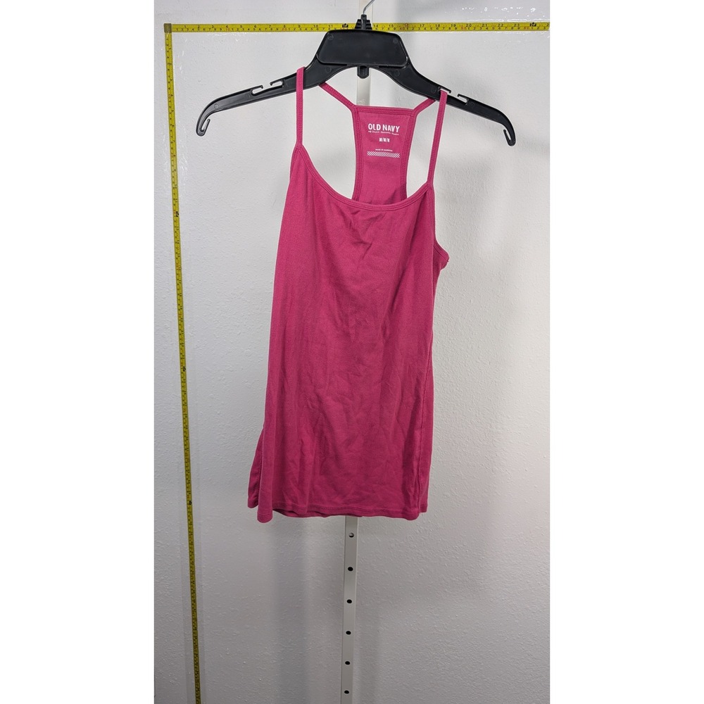 Old Navy First Layer Ribbed Racerback Tank Top Pink Magenta Women Medium Stretch